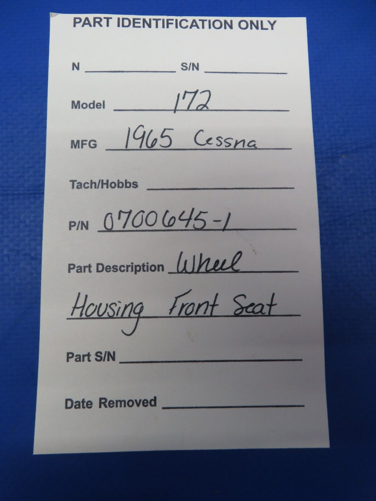Cessna 172 Wheel Housing Front Seat P/N 0700645-1 (0723-402)