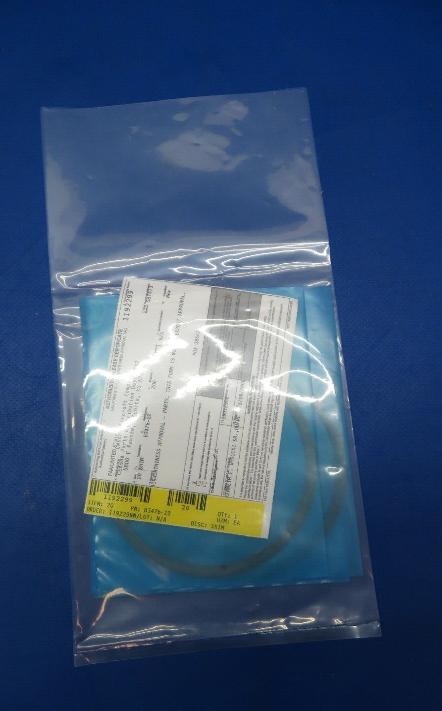 McCauley Propeller Shim w/ 8130 P/N B3476-22 LOT OF 3 NOS (0523-268)