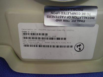 Cessna Overhead Console  (MFG Plane Plastics)   P/N 1200243-1  (1115-38)