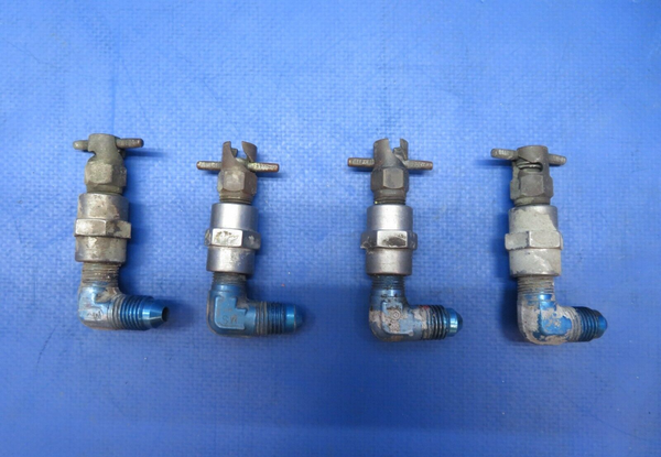 Beech Baron Fuel Drain Couplers w/ CCA-4850 Drain Valves LOT OF 6 (0623-394)