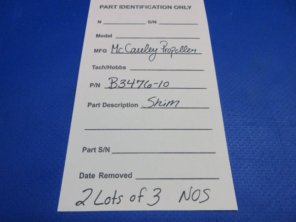 McCauley Threaded Propeller Shim LOT OF 3 P/N B3476-10 NOS (0523-435)