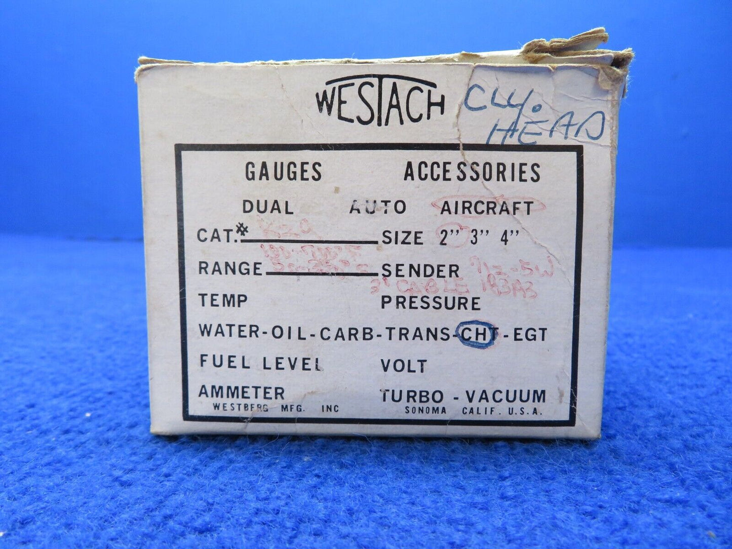 Westberg Cylinder Head Temperature Gauge P/N K29 (0622-566)