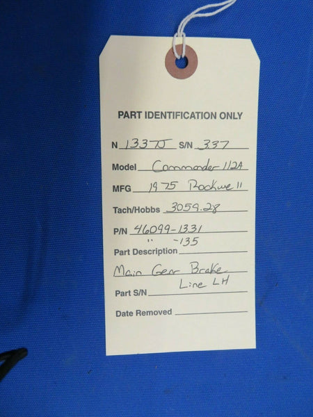 Rockwell Commander 112A Main Gear Brake Line RH 46099-133 (1020-459)