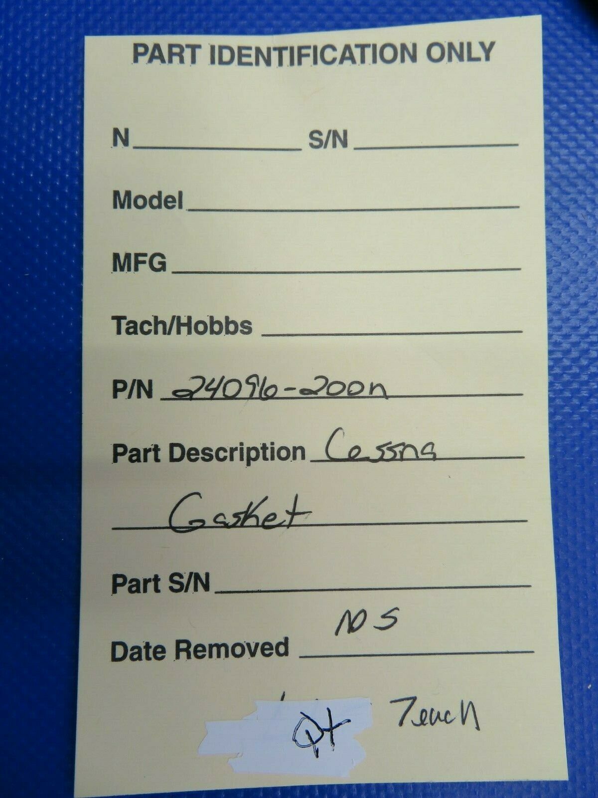 Cessna Exhaust Wastegate Gasket P/N 24096-200N NOS (1120-417)