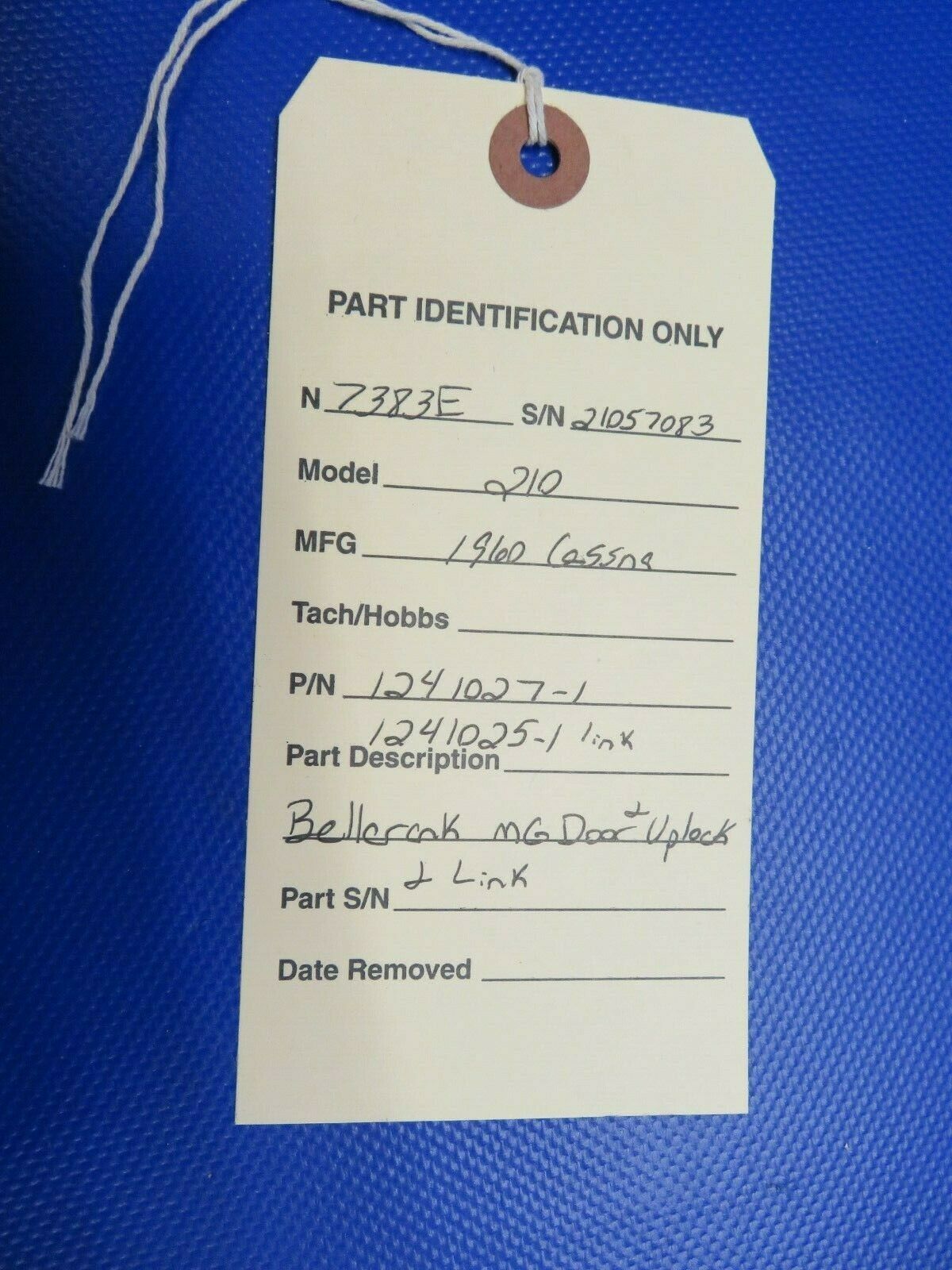 1960 Cessna 210 Bellcrank & Link Main Gear Door Uplock P/N 1241027-1 (0221-190)