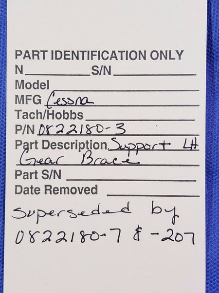 Cessna 310 Support Main Gear Brace LH P/N 0822180-3 (0616-50)