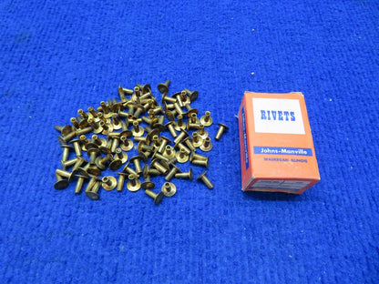 9/64 X 3/8 Hollow-End Brass Tubular Brass Rivet LOT OF 2200 NOS (0722-124)