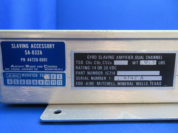 Edo-Aire Mitchell ARC Gyro Slaving Amplifier Dual Channel P/N SA-832A (1022-732)