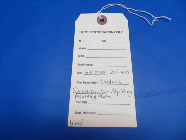 Goodrich Seneca De-Icer Slip Ring Mounting Plate P/N 4E2058, 582-448 (0922-862)