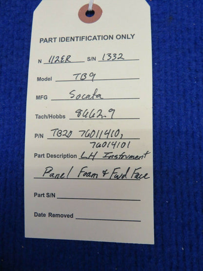 Socata TB-9 LH Instrument Panel Foam & FWD Face P/N 76011410 (0522-371)