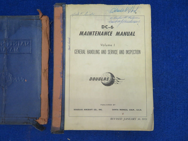 Douglas DC-6 Vintage Maintenance Manual Vol. 1 Rev. January 1953 (0522-791)