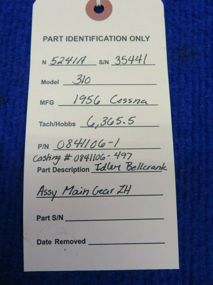 Cessna 310 Idler Bellcrank Assembly Main Gear LH P/N 0841106-1 (0422-430)