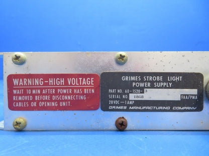 Cessna 310 / 310Q Grimes Strobe Light Power Supply 28v P/N 60-1520-3 (0923-390)