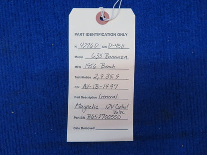 General Magnetic 12V Control Valve P/N AV-1B-1497 (0622-610)