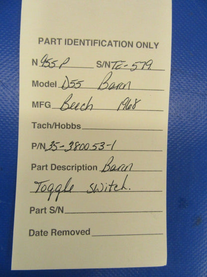 Beech Baron Toggle Switch P/N 35-380053-1 (1217-143)