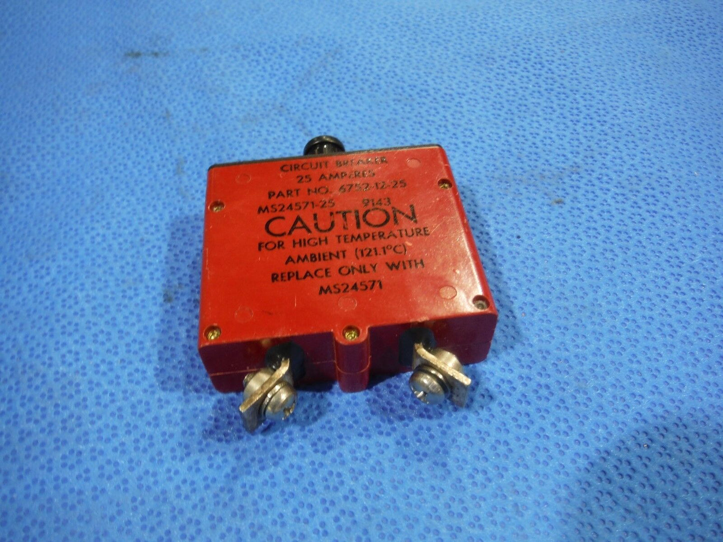 Klixon Circuit Breaker 25amp  NOS   P/N 6752-12-25  (1015-29)