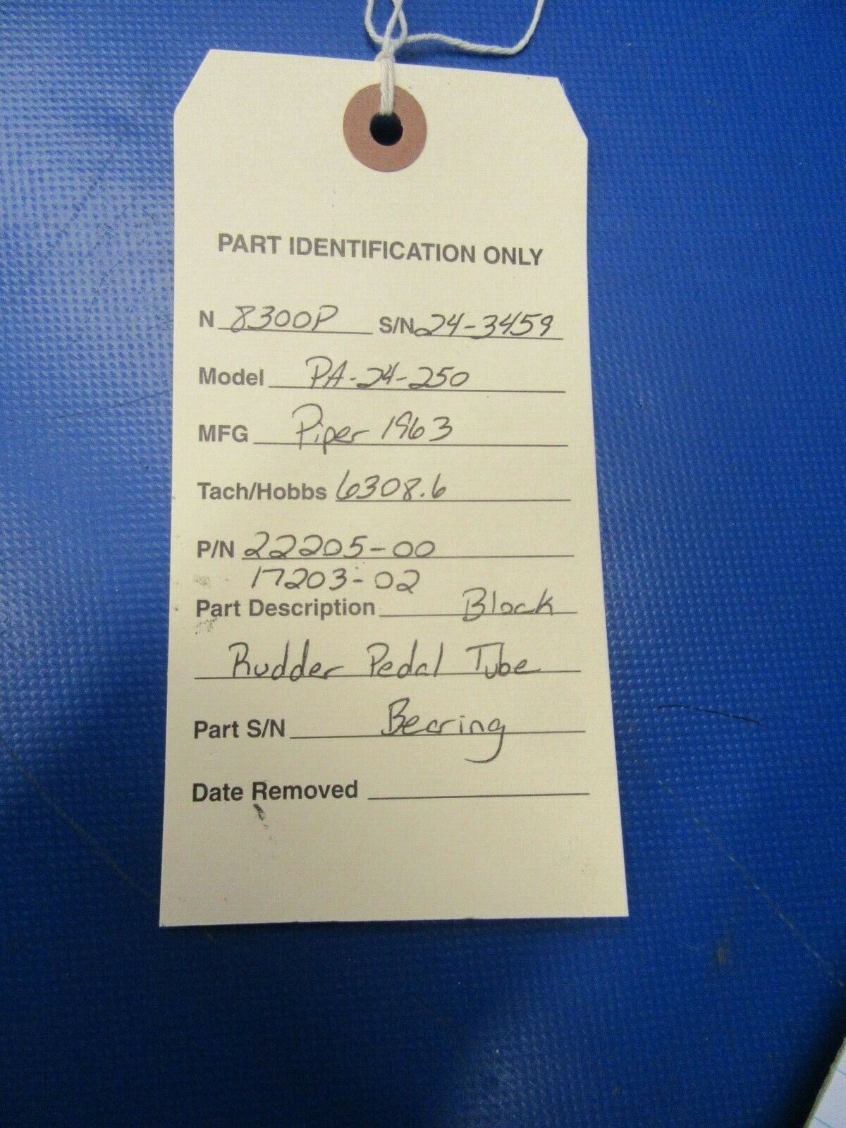Piper PA-24-250 Comanche Block Rudder Pedal P/N 22205-00, 17203-02 (1219-150)