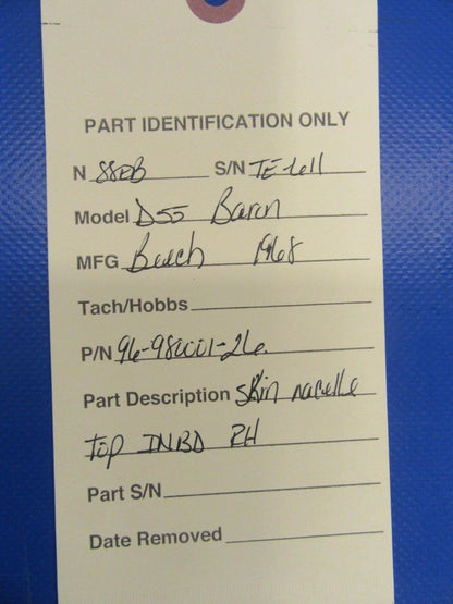 Beech D55 Skin Nacelle Top INBD RH P/N 96-980001-26 (0917-108)