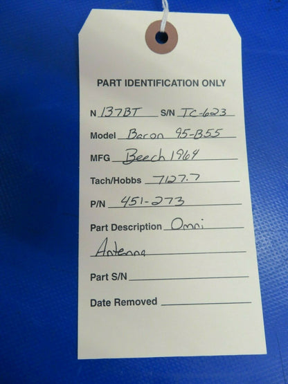 Beech Baron 95-B55 Omni Antenna P/N 451-273 (0320-152)