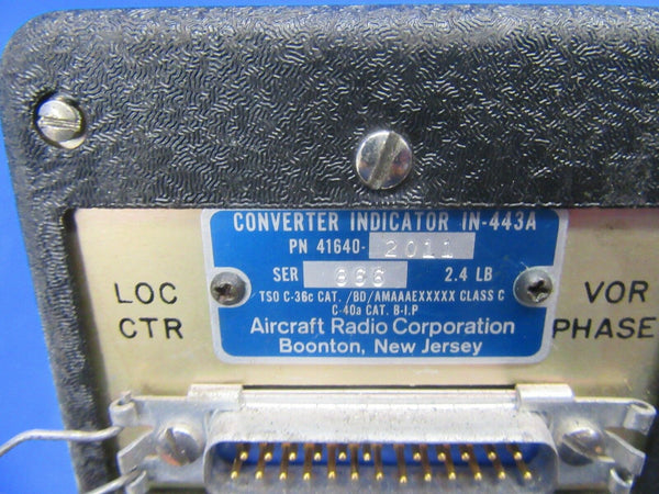 Cessna 172RG Skyhawk ARC Converter Indicator P/N 41640-2011 (0718-187)