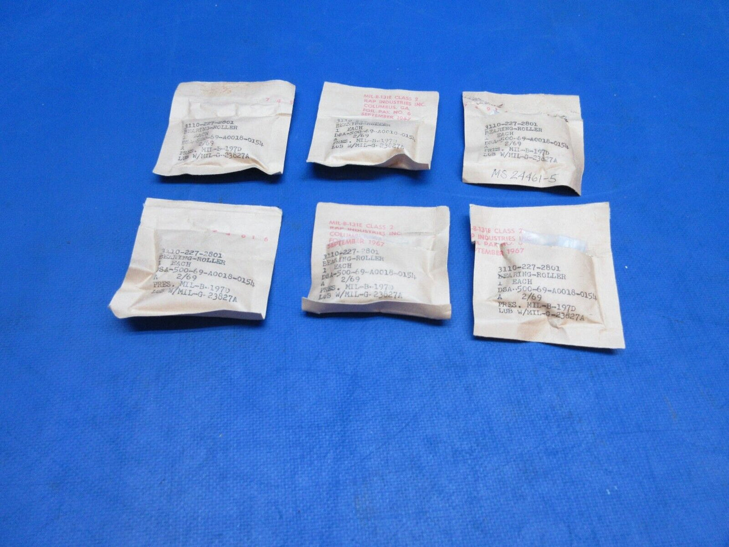 RAP Industries Roller Bearing P/N DSA-500-69-A0018-0154 LOT OF 6 NOS (1123-776)