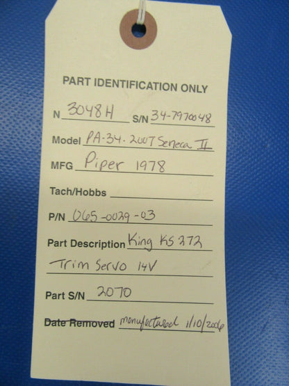 Piper Seneca II King KS 272 Trim Servo 14V / 28V 065-0029-03 (1119-36)