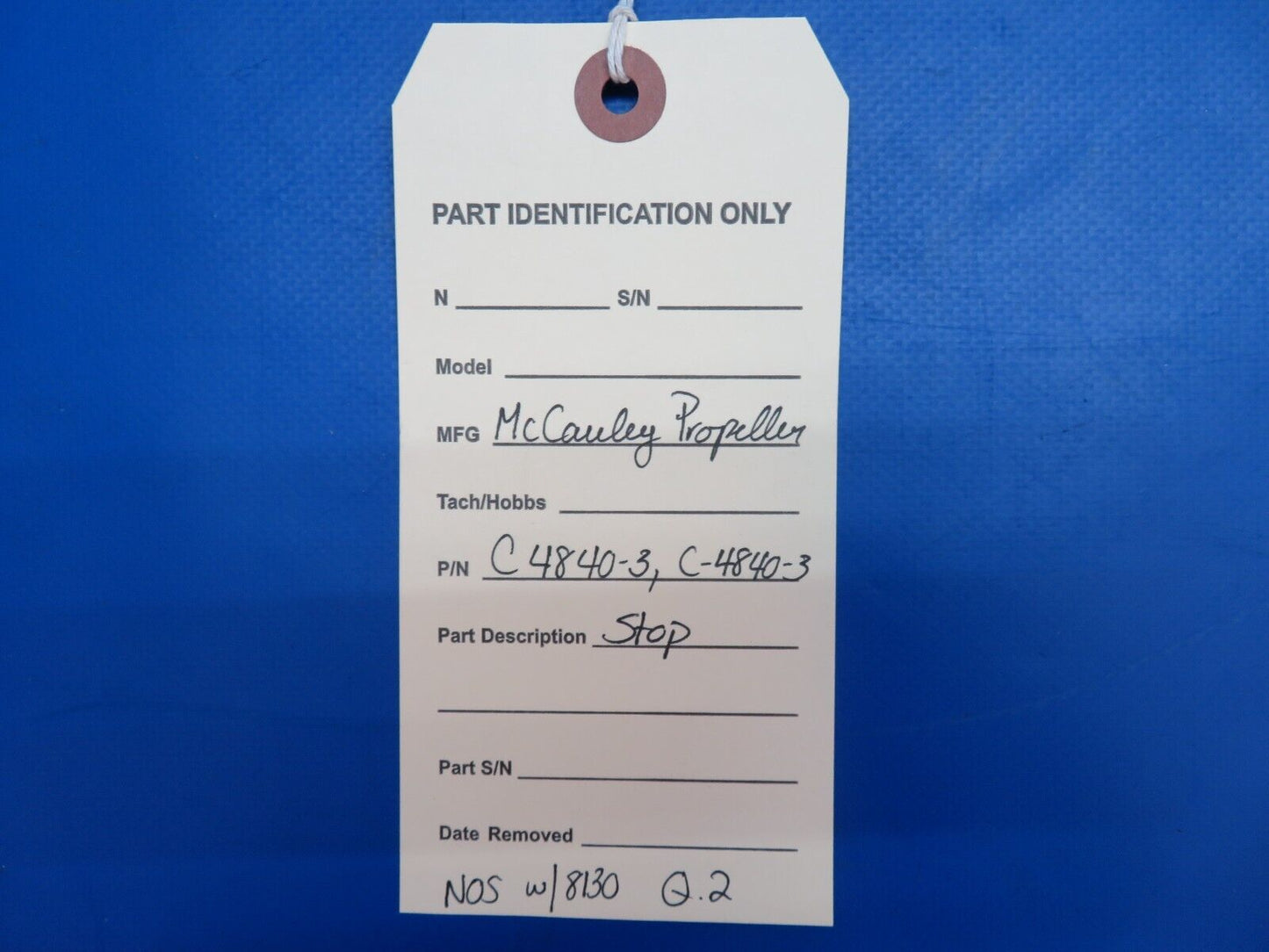 McCauley Threaded Propeller Stop w/ 8130 P/N C4840-3 NOS (0523-610)