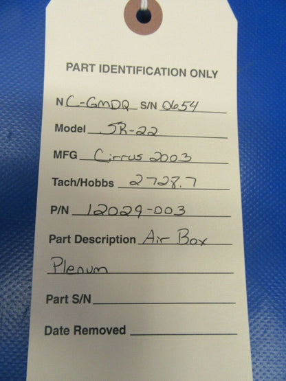 Cirrus SR22 Cabin Air Box Plenum P/N 12029-003 (1019-371)