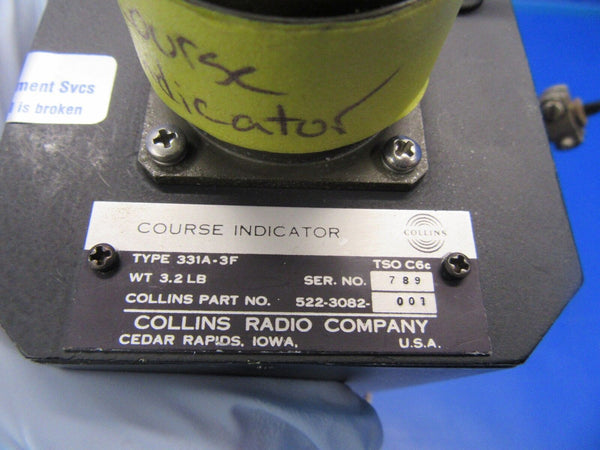 Collins Course Indicator P/N 522-3082-001 & 331A-3F (1117-73)