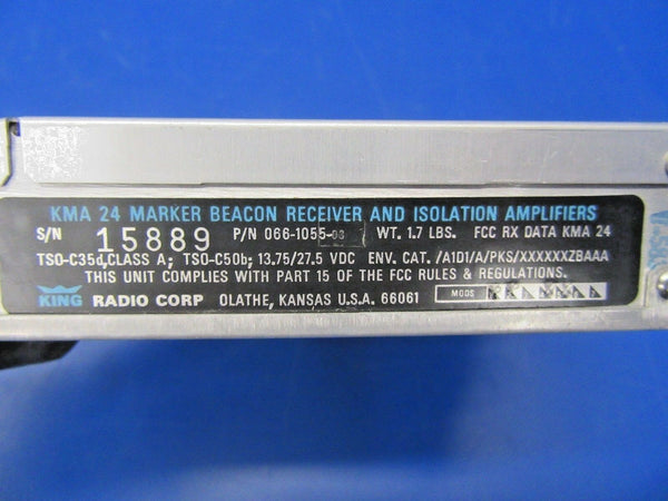 King KMA-24 Audio Panel & Marker Beacon P/N 066-1055-03 (0518-103)