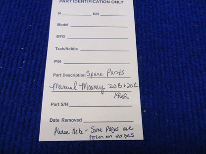 1962 Mooney 20B & 20C Spare Parts Manual (1221-336)