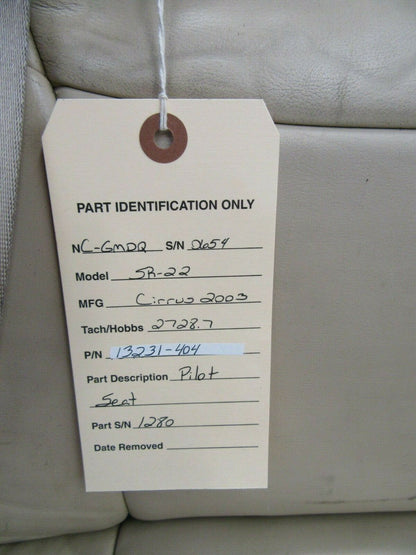 Cirrus SR-22 Pilot Seat & Shoulder Harness P/N 13231-404 (1119-101)