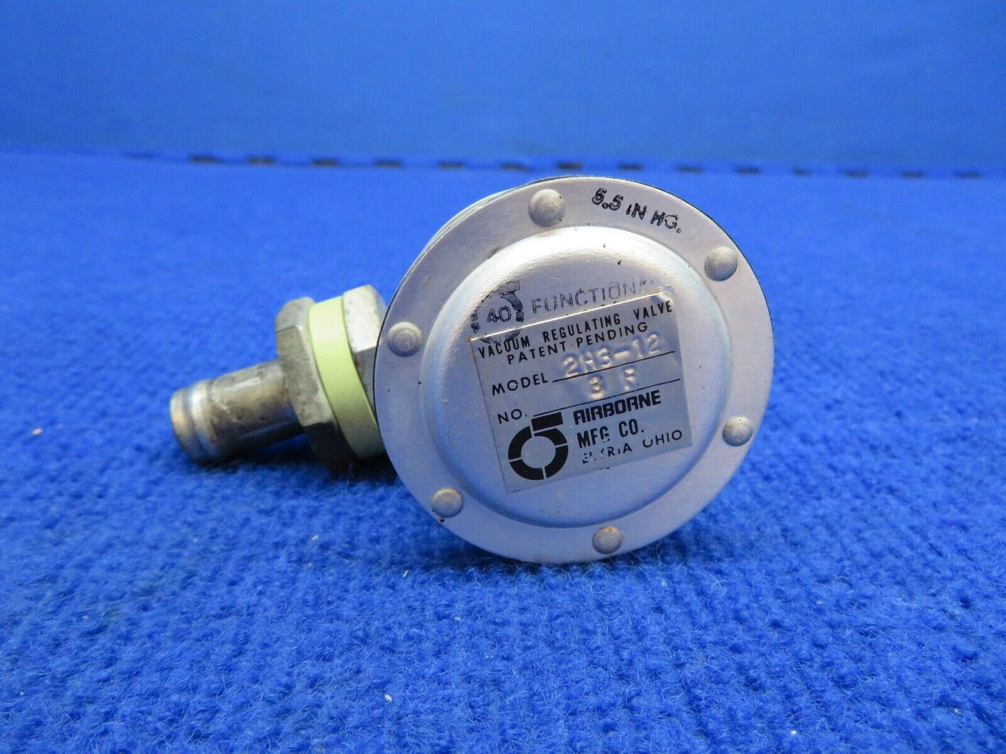 Socata TB-10 Airborne Vacuum Regulating Valve P/N 2H3-12 (0622-904)
