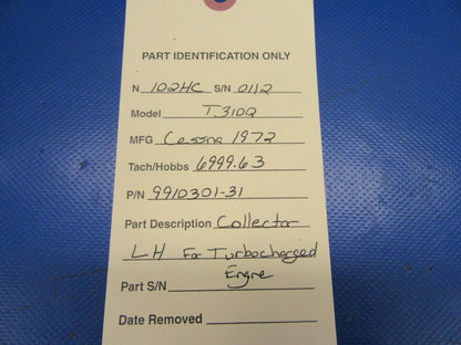 Cessna 310 / T310Q TSIO-520-B Collector LH Engine Exhaust 9910301-31 (0619-309)