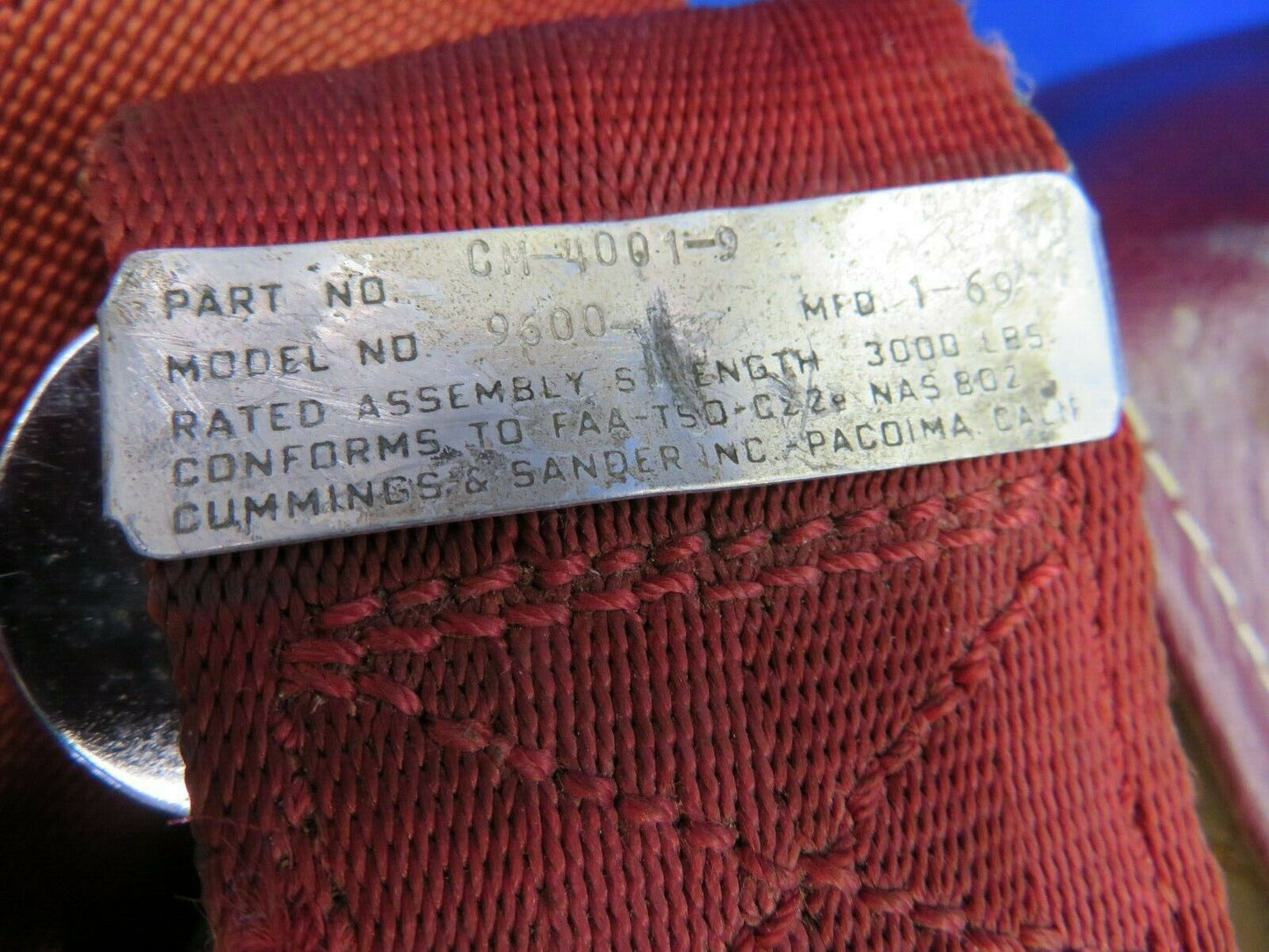 Cessna 310 Passenger Seat Rear / AFT RH P/N 0812833-8 (0620-805)