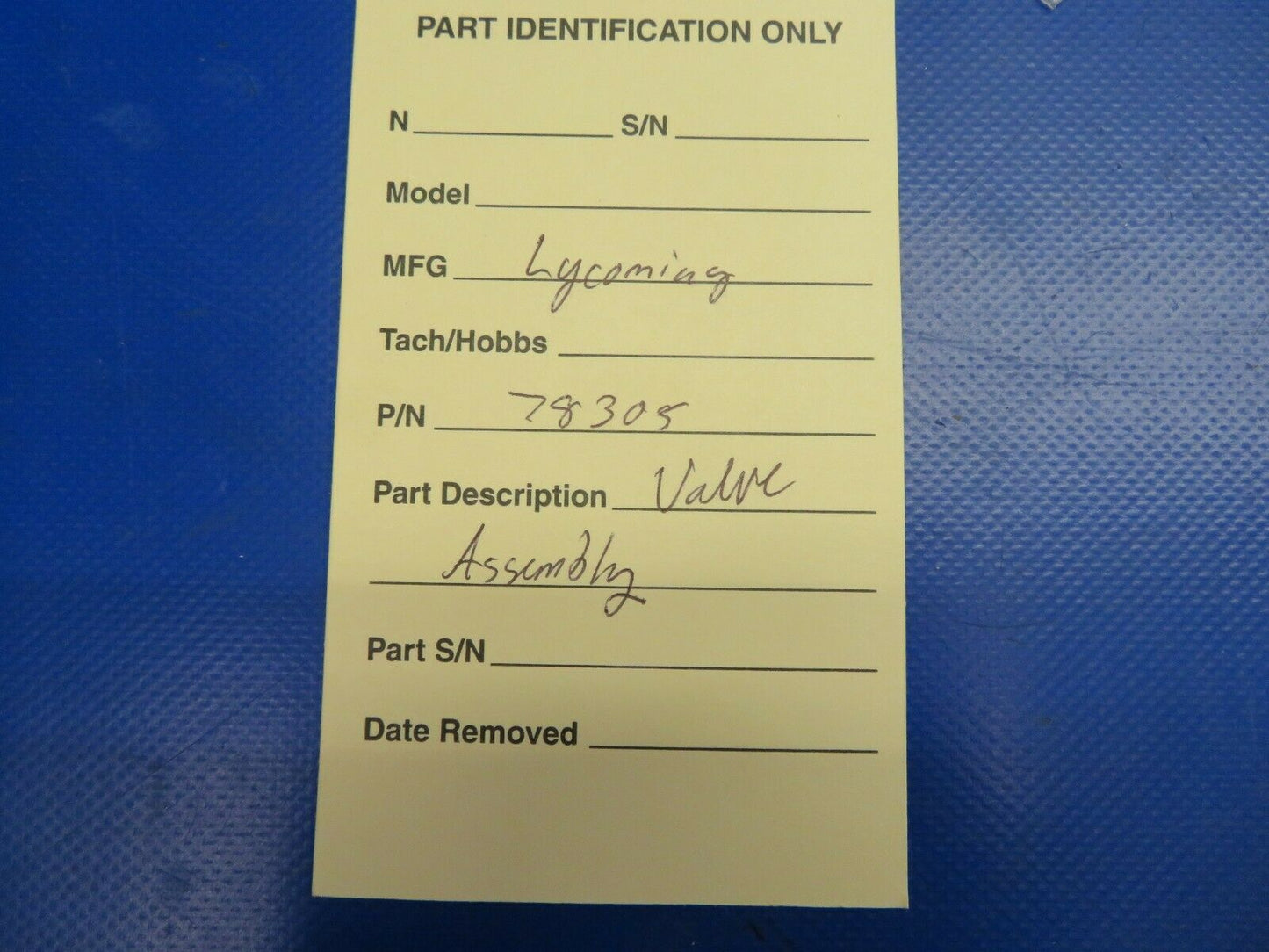 Lycoming Valve Assy P/N 78305 NOS (0720-578)