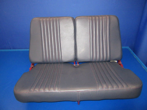 Cessna R182 Rear Seat Gray Leather w/ Red Stitching Reclines (0917-96)