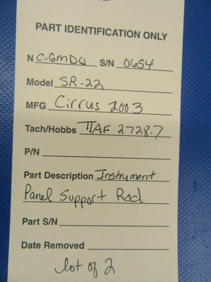 Cirrus SR22 Instrument Panel Support Rods 11991-003, 11868-003 (1019-77)