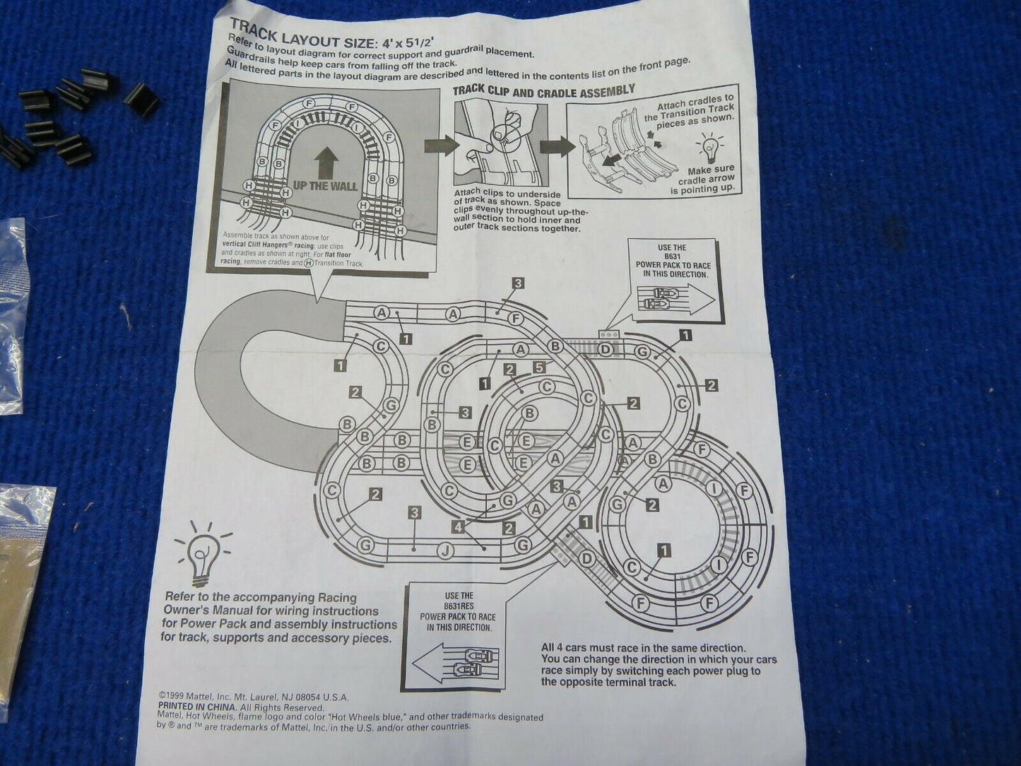 Hot Wheels 4 Lane Cliff Hanger Slot Car Track -No Cars (0322-09)