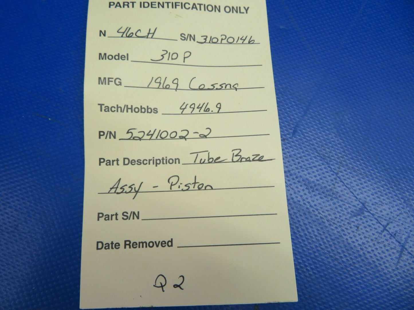 Cessna 310P Orifice Tube Braze / Piston MLG P/N 5241002-2 (0620-733)