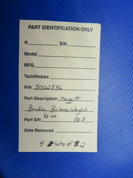 Meggitt Brake Balance Weight 1/2oz P/N 5002536 LOT OF 2 NOS (1120-364)
