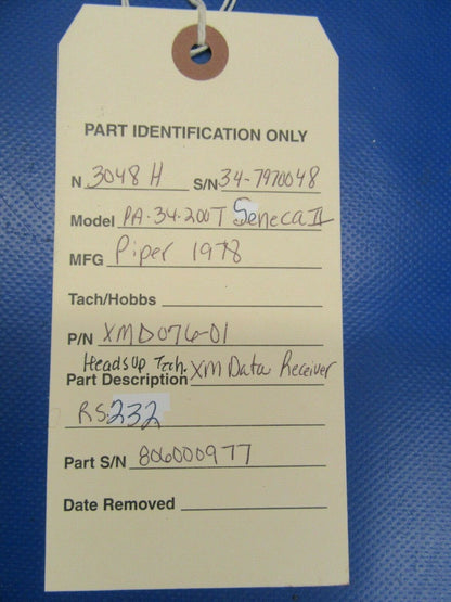 Heads Up Technologies RS232 XM Data Receiver XMD076-01 14V / 28V (1119-40)