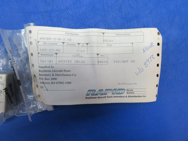 Hawker Beech Relay P/N 40CB0-2B2.5 NOS (1123-901)