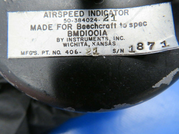 Beech Baron 95-A55 Instrument Inc. Airspeed Indicator 50-384024-21 (1020-376)