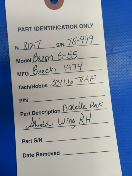 Beech Baron E-55 Nacelle / Trough Heat Shield Wing RH 96-980001-10 (0120-48)