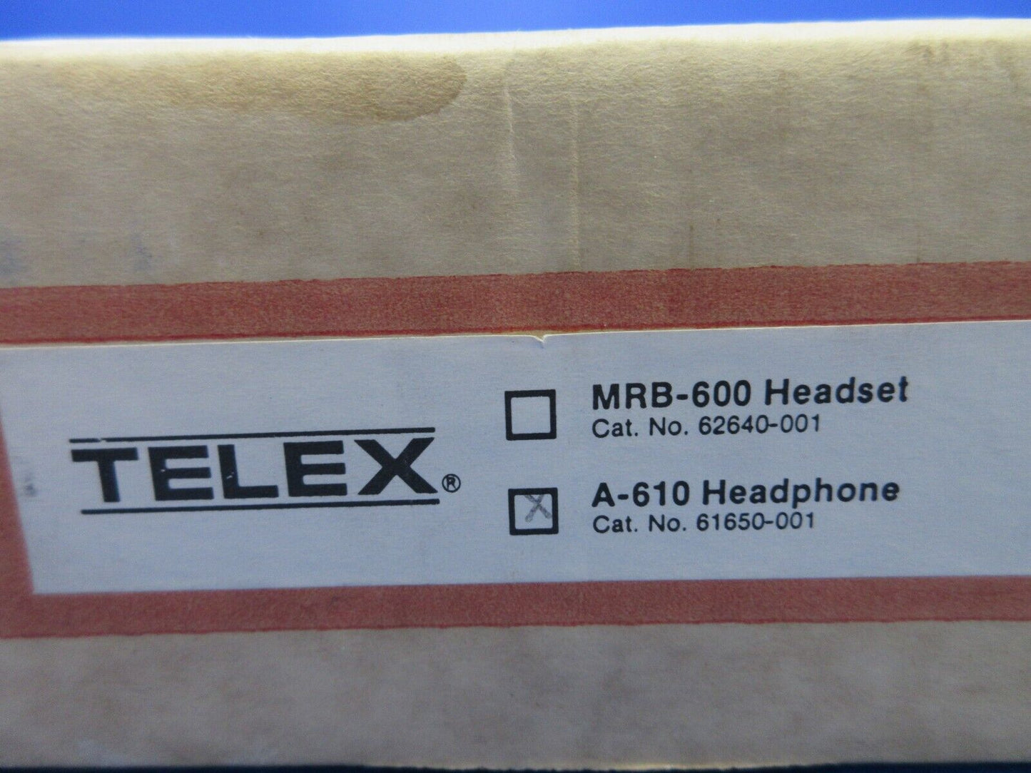 Telex A-610 Head Phone P/N TXC-A610-1, 61650-00 NOS (0224-1375)