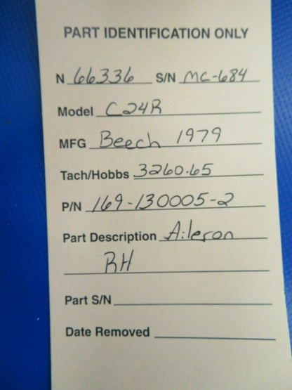 Beech C24R RH Sierra Aileron 169-130005-2 (0220-74)