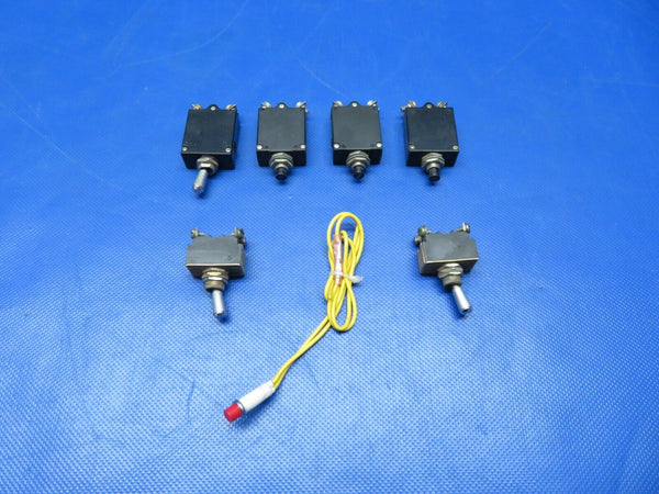 Beech 19A Musketeer Inst Panel Switches Breakers 35-380053-7 LOT 7 (0224-235)