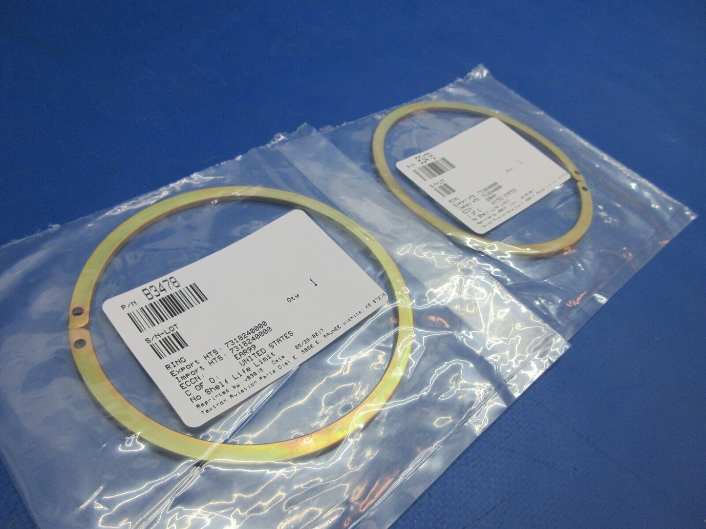McCauley Threaded Propeller Ring w/ Paperwork LOT OF 2 P/N B3478 NOS (0523-440)
