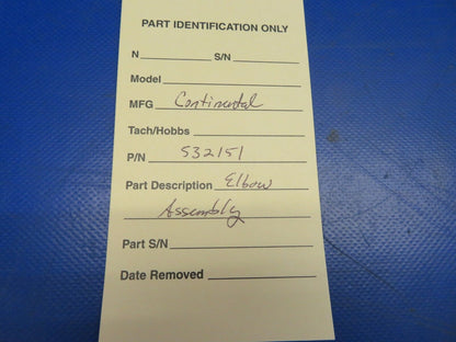 Continental Elbow Assembly P/N 532151 NOS (0720-689)